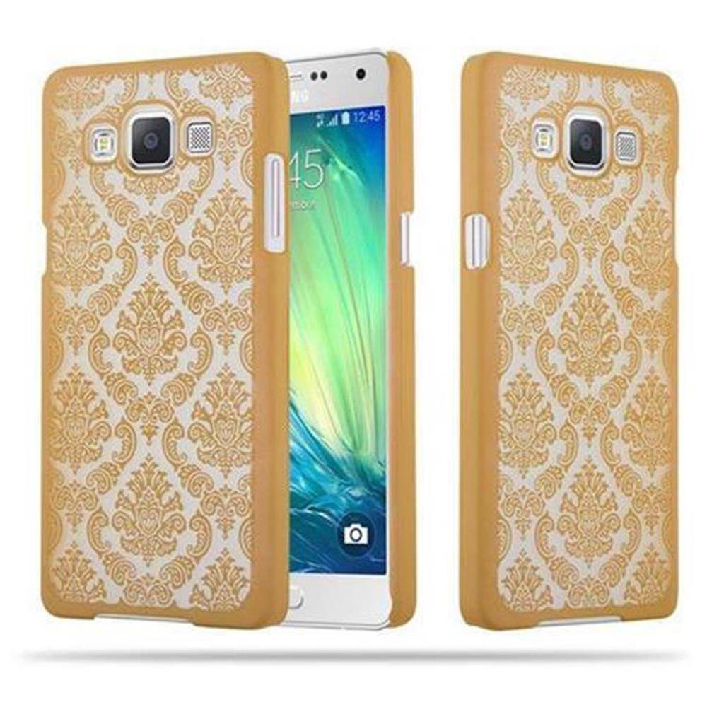 Cadorabo Hülle für Samsung Galaxy A5 2015 Schutz Hülle in Gold Hard Case Schutzhülle Blumen Etui Handyhülle