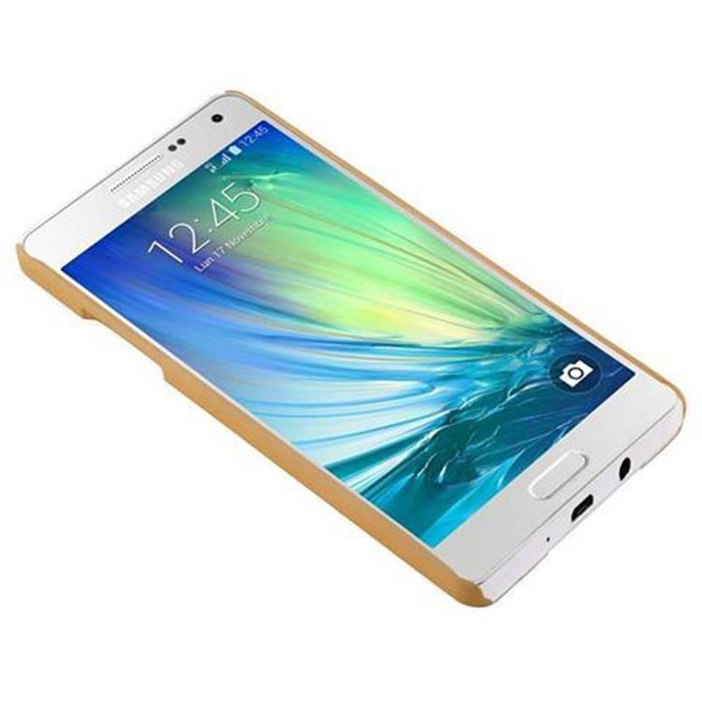 Cadorabo Hülle für Samsung Galaxy A5 2015 Schutz Hülle in Gold Hard Case Schutzhülle Blumen Etui Handyhülle