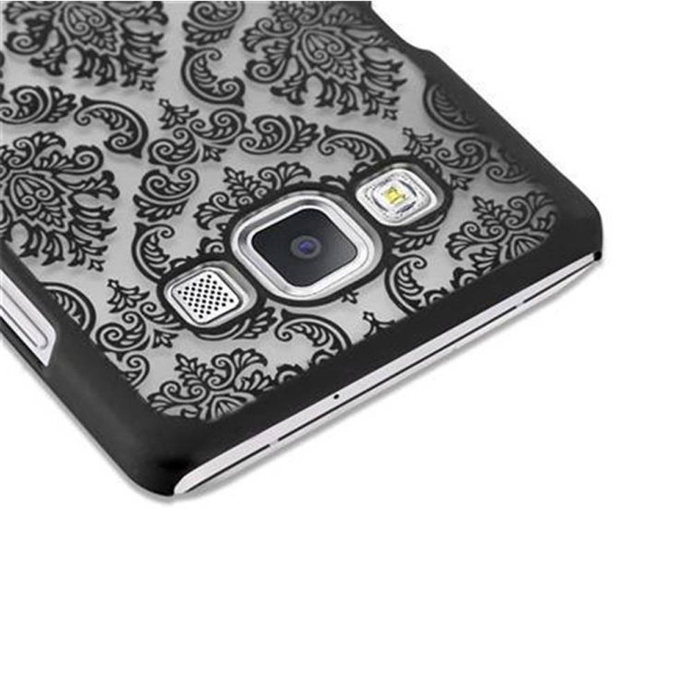 Cadorabo Hülle für Samsung Galaxy A5 2015 Schutz Hülle in Schwarz Hard Case Schutzhülle Blumen Etui Handyhülle