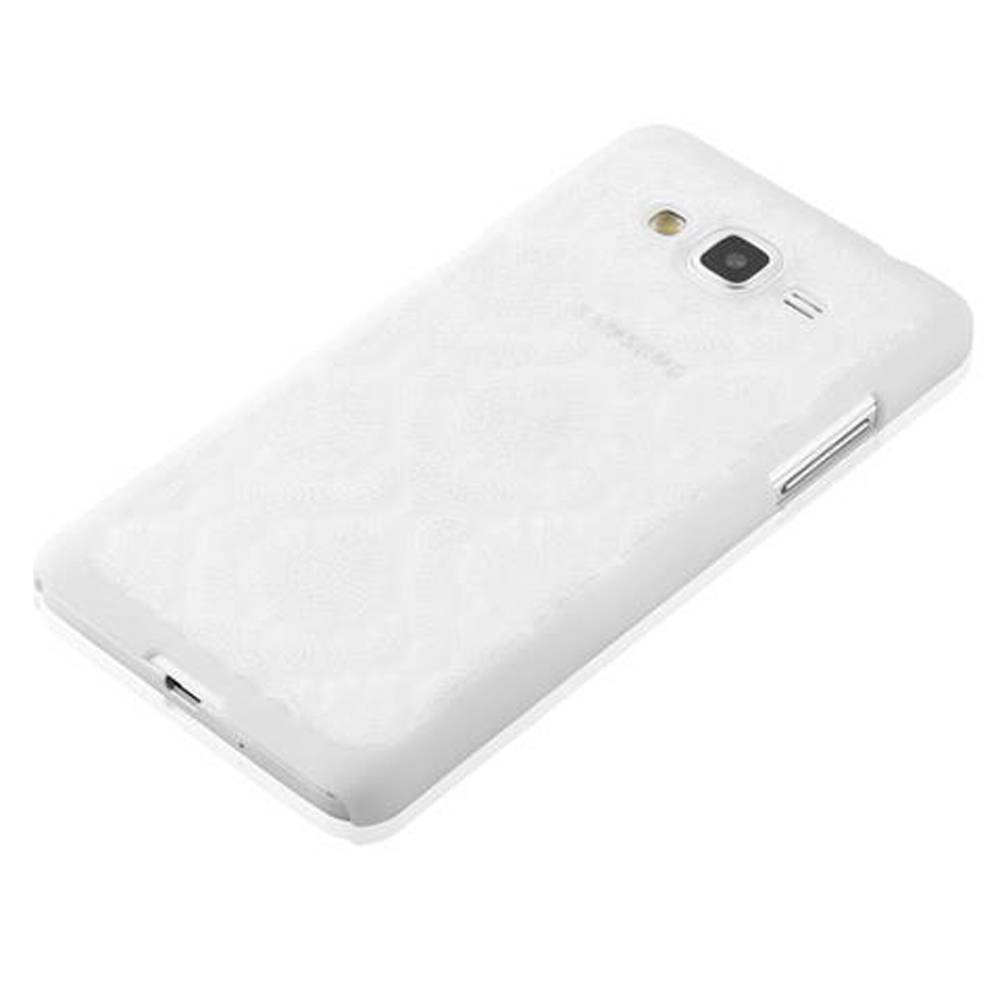 Cadorabo Hülle für Samsung Galaxy GRAND PRIME Schutz Hülle in Weiß Hard Case Schutzhülle Blumen Etui Handyhülle