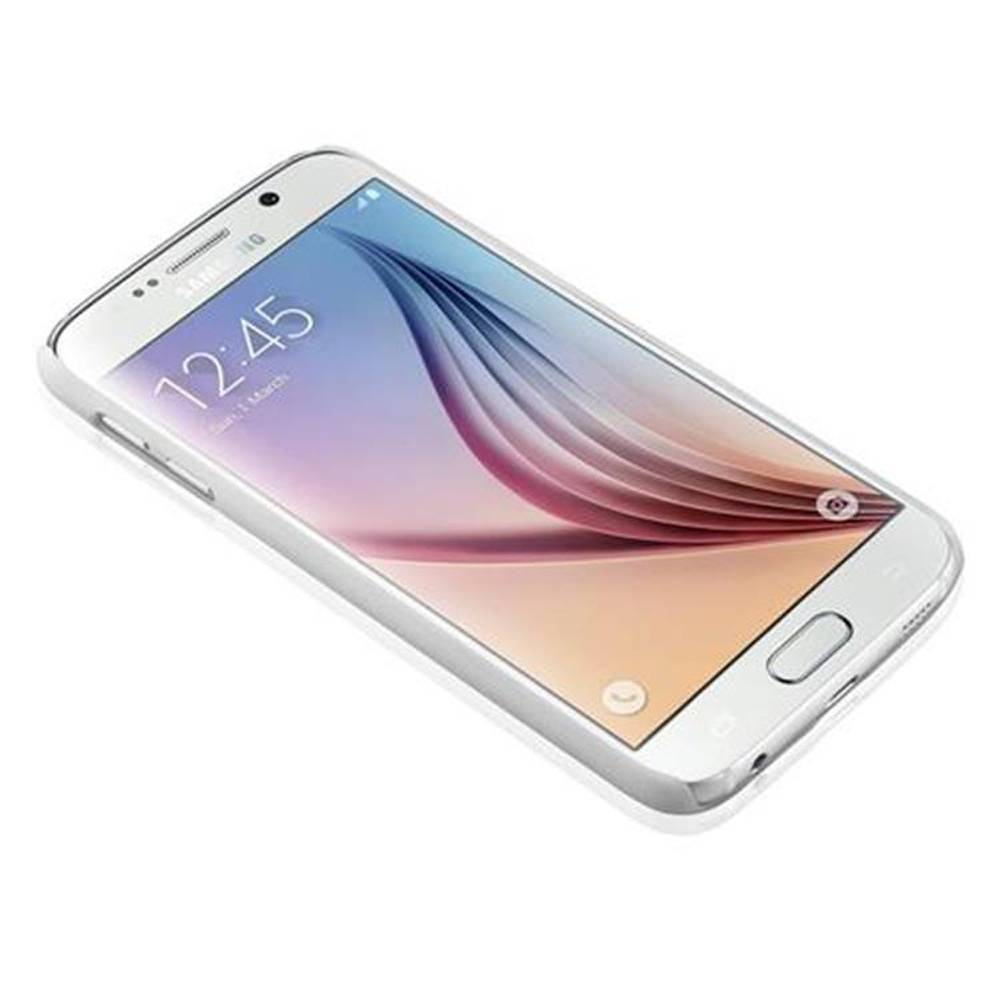 Cadorabo Hülle für Samsung Galaxy S6 Schutz Hülle in Weiß Hard Case Schutzhülle Blumen Etui Handyhülle