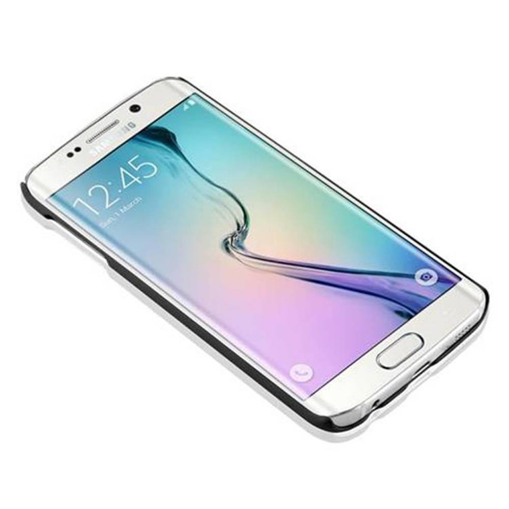 Cadorabo Hülle für Samsung Galaxy S6 EDGE Schutz Hülle in Schwarz Hard Case Schutzhülle Blumen Etui Handyhülle