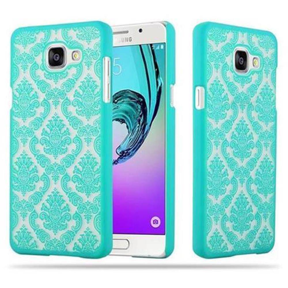 Cadorabo Hülle für Samsung Galaxy A5 2016 Schutz Hülle in Grün Hard Case Schutzhülle Blumen Etui Handyhülle