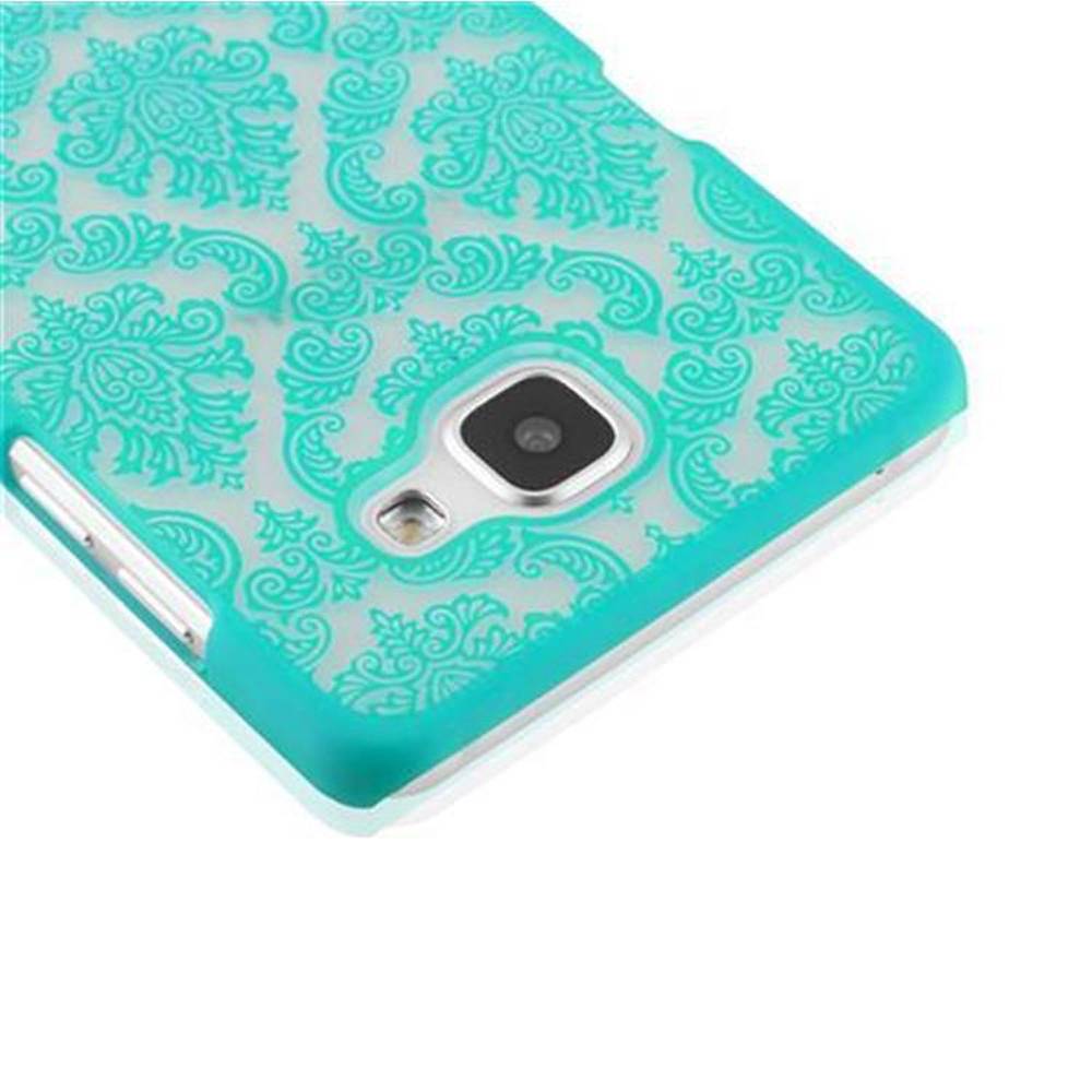 Cadorabo Hülle für Samsung Galaxy A5 2016 Schutz Hülle in Grün Hard Case Schutzhülle Blumen Etui Handyhülle
