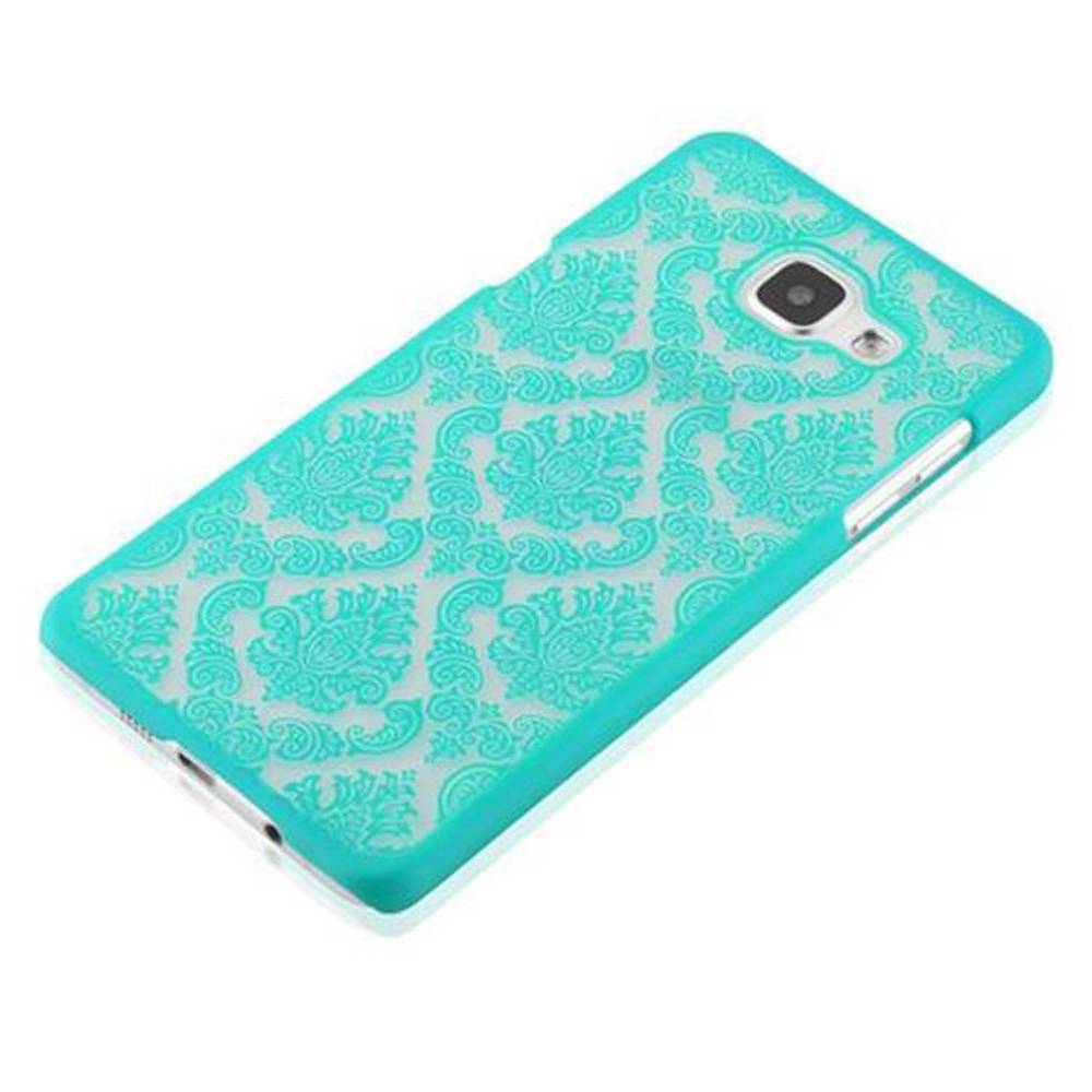 Cadorabo Hülle für Samsung Galaxy A5 2016 Schutz Hülle in Grün Hard Case Schutzhülle Blumen Etui Handyhülle