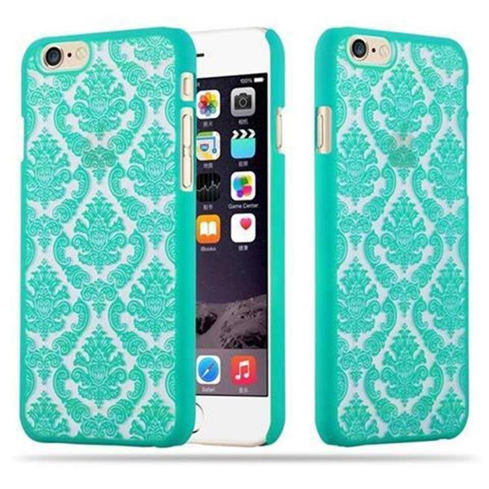Cadorabo Hülle für Apple iPhone 6 / 6S Schutz Hülle in Grün Hard Case Schutzhülle Blumen Etui Handyhülle