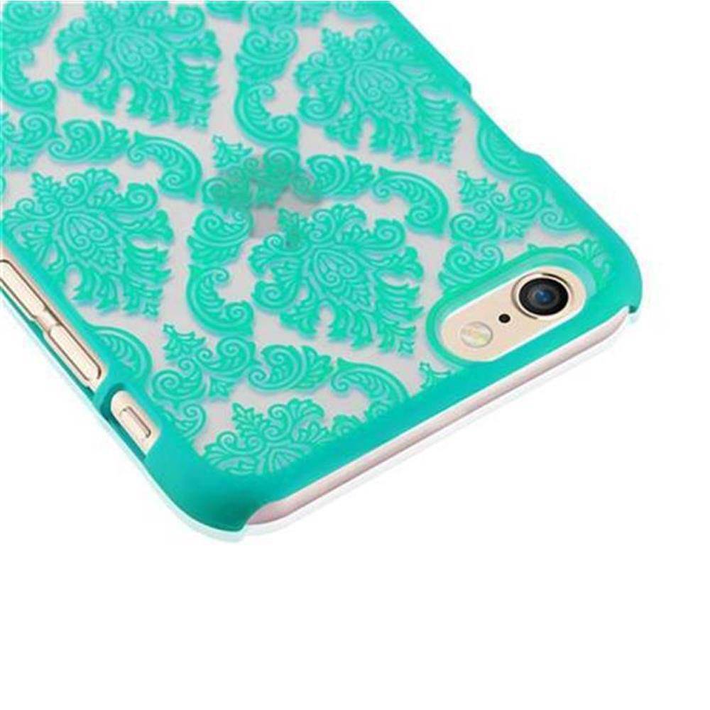 Cadorabo Hülle für Apple iPhone 6 / 6S Schutz Hülle in Grün Hard Case Schutzhülle Blumen Etui Handyhülle