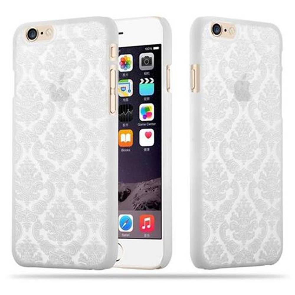 Cadorabo Hülle für Apple iPhone 6 / 6S Schutz Hülle in Weiß Hard Case Schutzhülle Blumen Etui Handyhülle