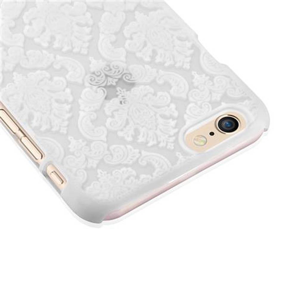 Cadorabo Hülle für Apple iPhone 6 / 6S Schutz Hülle in Weiß Hard Case Schutzhülle Blumen Etui Handyhülle