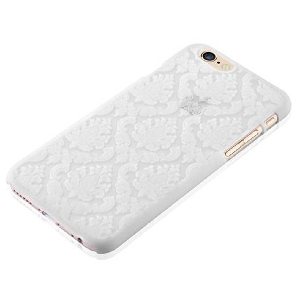 Cadorabo Hülle für Apple iPhone 6 / 6S Schutz Hülle in Weiß Hard Case Schutzhülle Blumen Etui Handyhülle