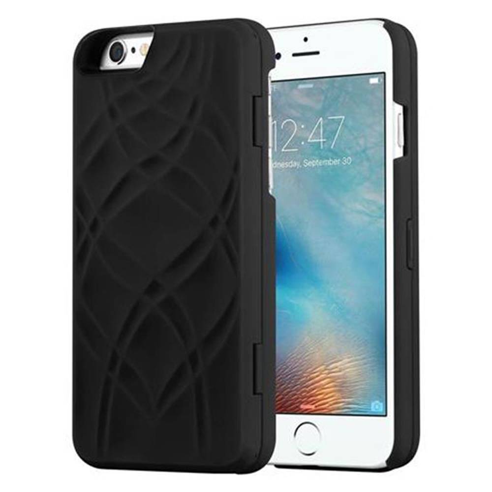 Cadorabo Hülle für Apple iPhone 6 PLUS / 6S PLUS in Schwarz Hard Case Handyhülle Schutzhülle mit Spiegel Kartenfächern