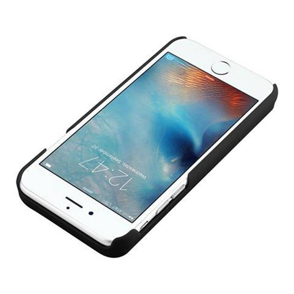 Cadorabo Hülle für Apple iPhone 6 PLUS / 6S PLUS in Schwarz Hard Case Handyhülle Schutzhülle mit Spiegel Kartenfächern