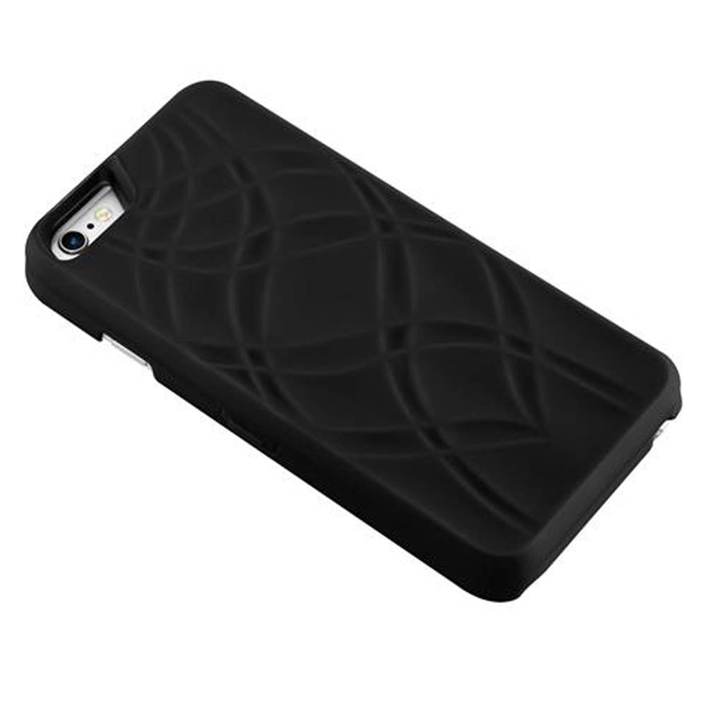 Cadorabo Hülle für Apple iPhone 6 PLUS / 6S PLUS in Schwarz Hard Case Handyhülle Schutzhülle mit Spiegel Kartenfächern