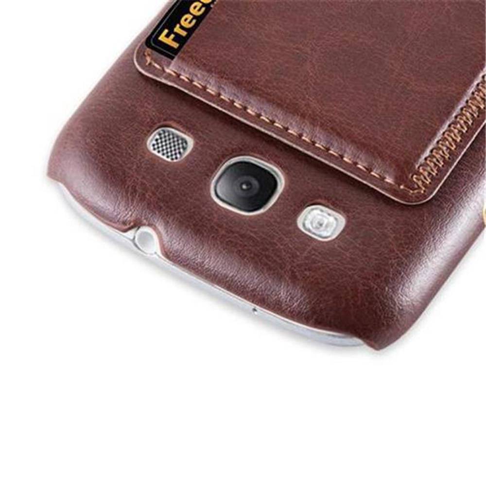 Cadorabo Hülle für Samsung Galaxy S3 / S3 NEO Schutzhülle in Braun Hard Case Handy Hülle Schutzhülle Standfunktion