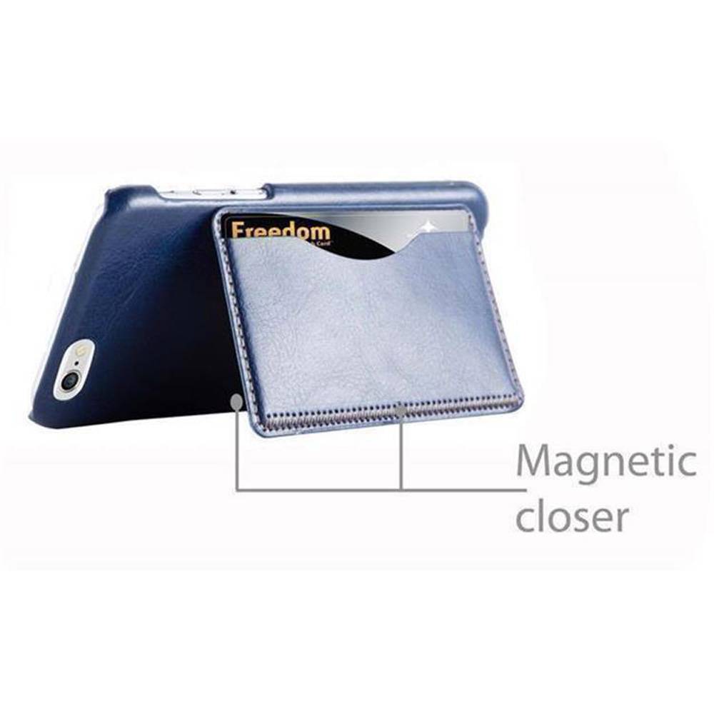 Cadorabo Hülle für Samsung Galaxy S6 Schutzhülle in Blau Hard Case Handy Hülle Schutzhülle Standfunktion