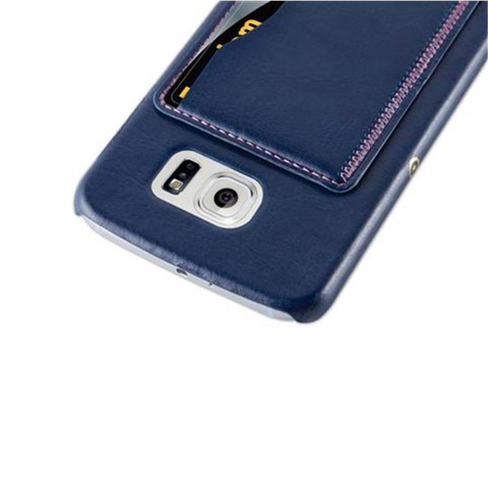 Cadorabo Hülle für Samsung Galaxy S6 Schutzhülle in Blau Hard Case Handy Hülle Schutzhülle Standfunktion