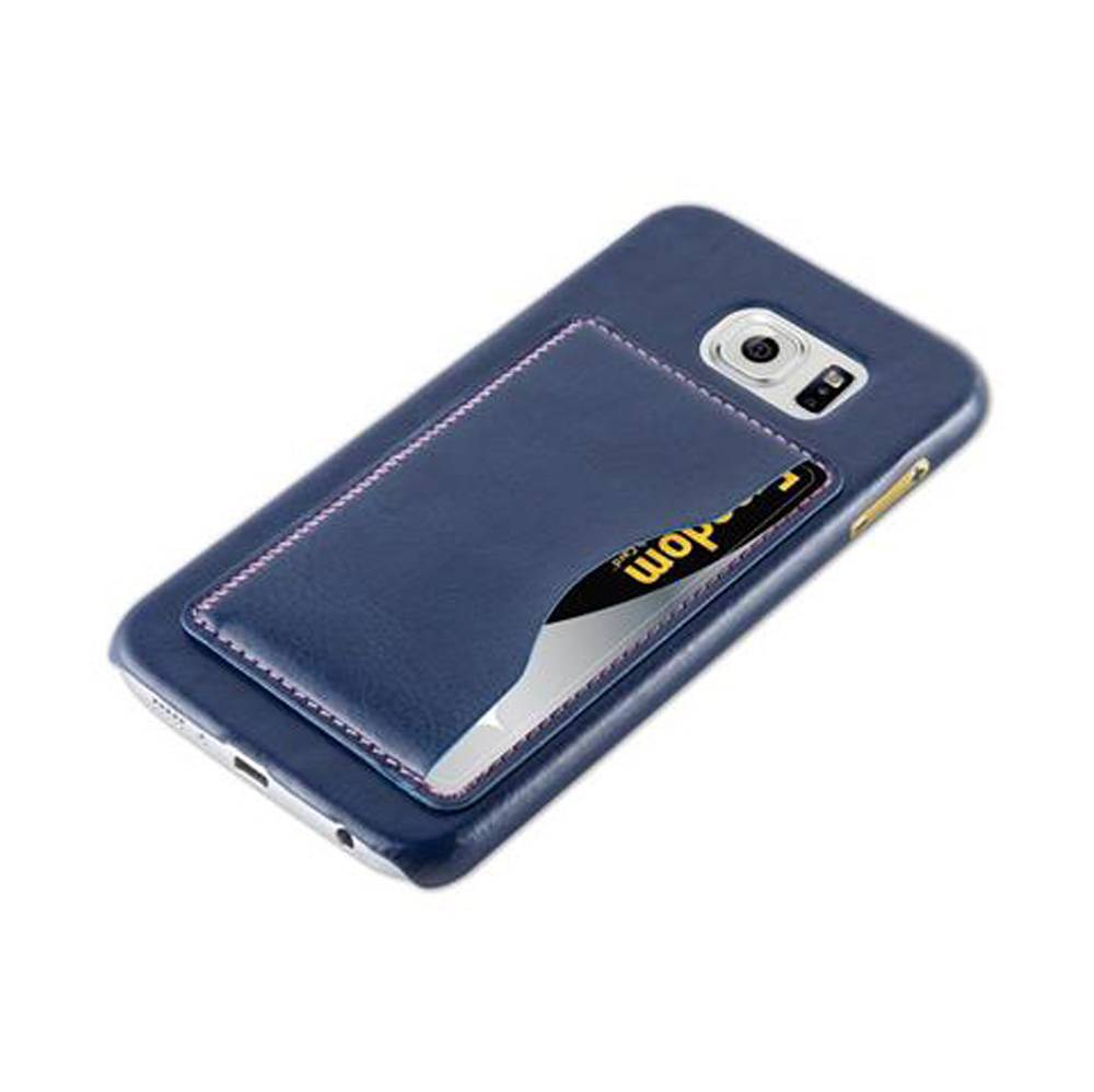 Cadorabo Hülle für Samsung Galaxy S6 Schutzhülle in Blau Hard Case Handy Hülle Schutzhülle Standfunktion