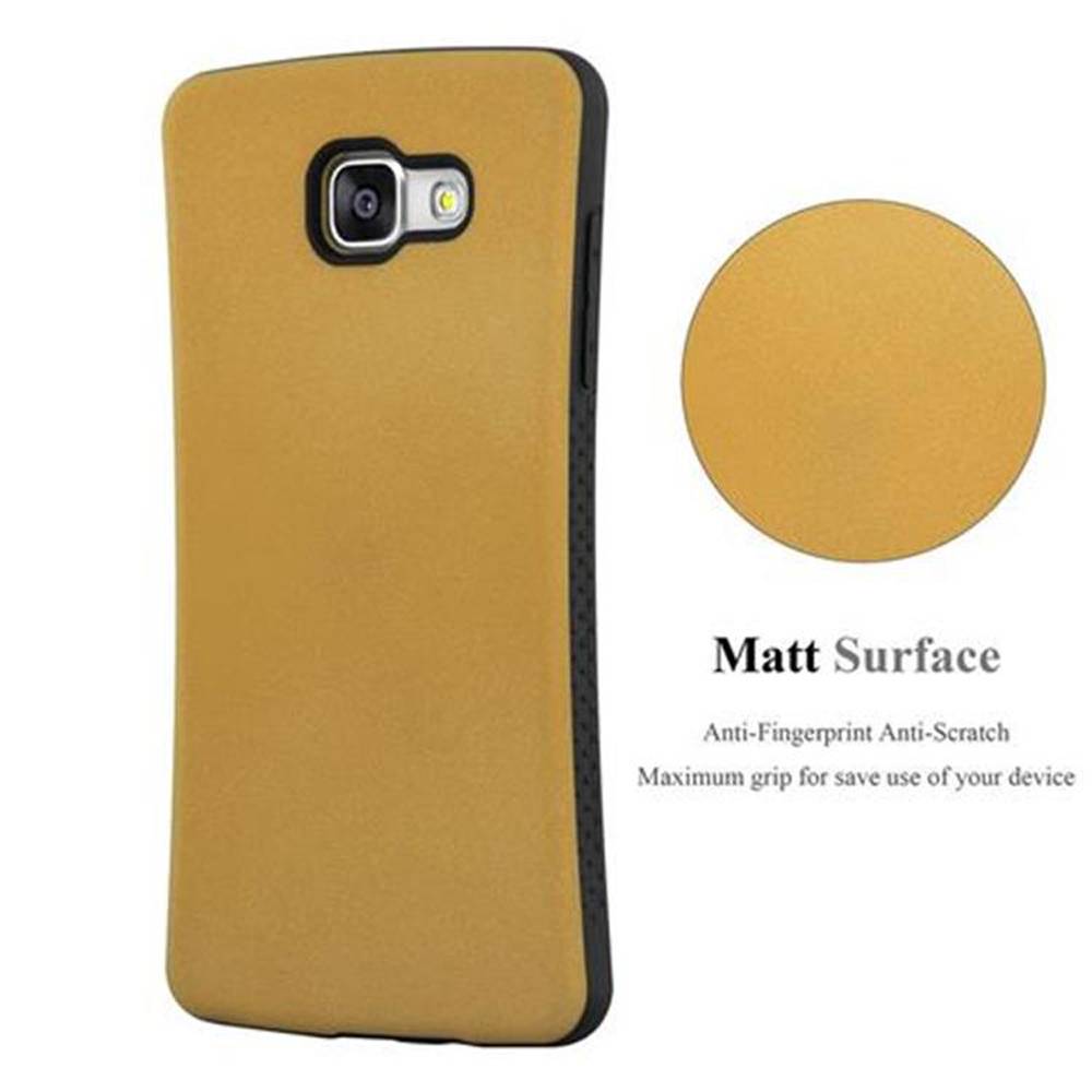Cadorabo Hülle für Samsung Galaxy A3 2016 Schutz Hülle in Braun Handyhülle Hard Case Schutzhülle Cover Etui