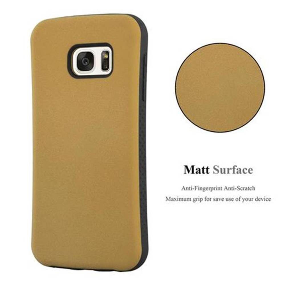 Cadorabo Hülle für Samsung Galaxy S7 Schutz Hülle in Braun Handyhülle Hard Case Schutzhülle Cover Etui