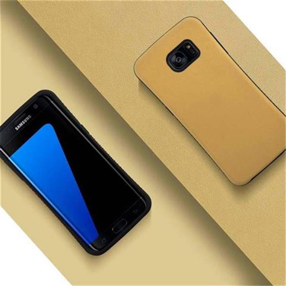 Cadorabo Hülle für Samsung Galaxy S7 EDGE Schutz Hülle in Braun Handyhülle Hard Case Schutzhülle Cover Etui