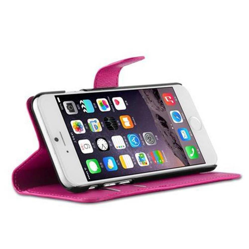 Cadorabo Hülle für Apple iPhone 6 / 6S Schutz Hülle in Pink Handyhülle Etui Case Cover Magnetverschluss