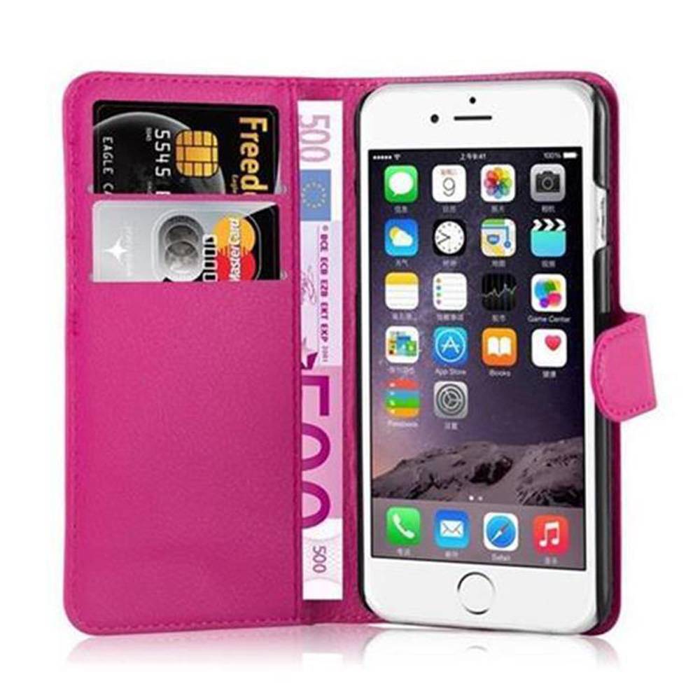 Cadorabo Hülle für Apple iPhone 6 / 6S Schutz Hülle in Pink Handyhülle Etui Case Cover Magnetverschluss