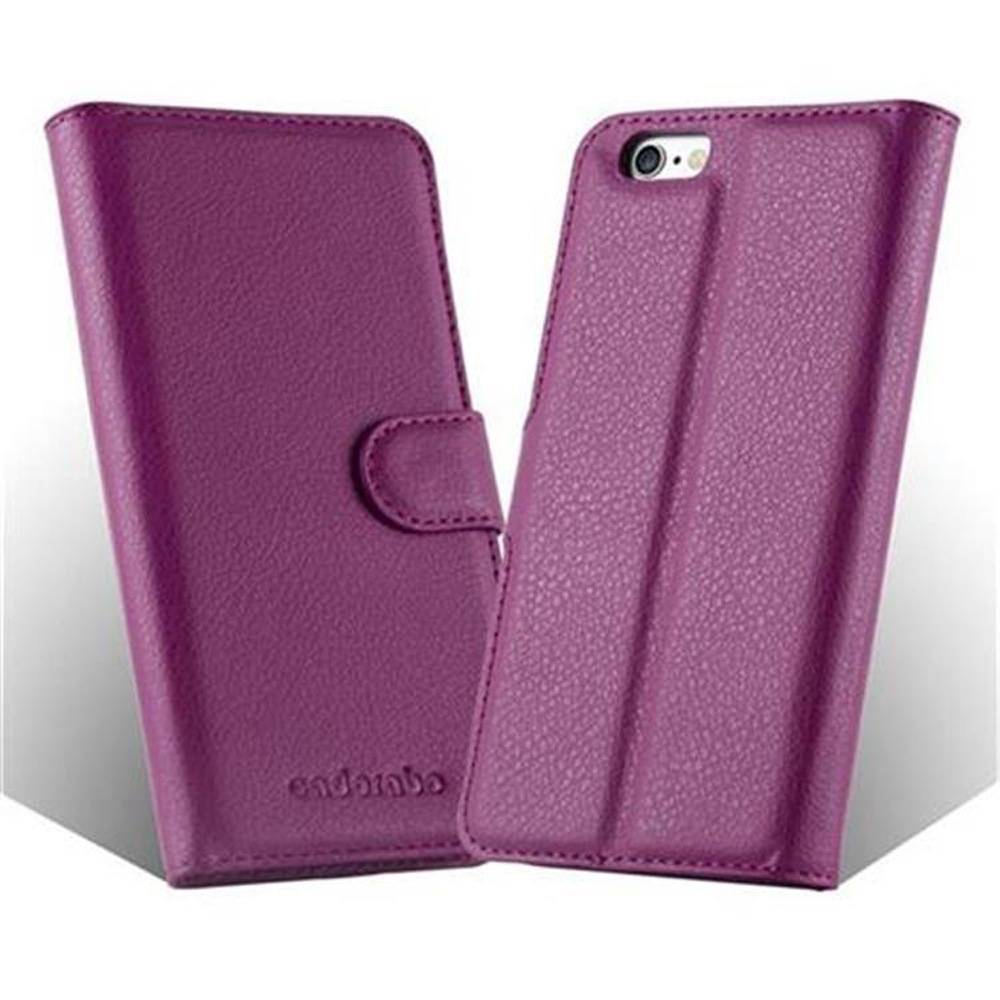 Cadorabo Hülle für Apple iPhone 6 / 6S Schutz Hülle in Lila Handyhülle Etui Case Cover Magnetverschluss