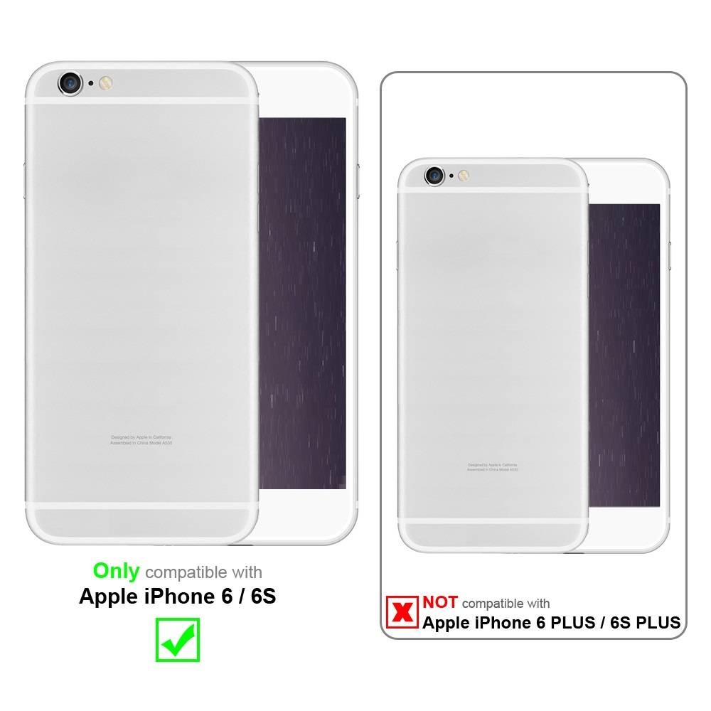 Cadorabo Hülle für Apple iPhone 6 / 6S Schutz Hülle in Schwarz Handyhülle Etui Case Cover Magnetverschluss