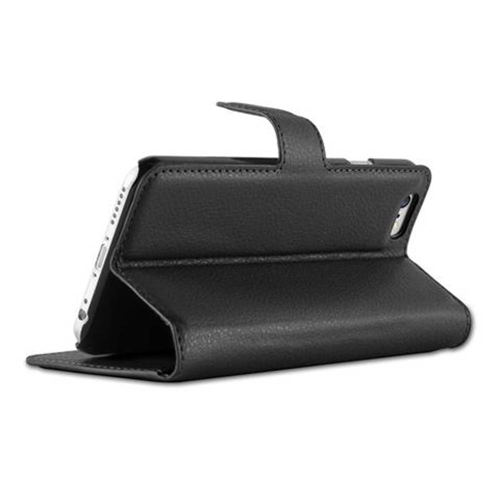 Cadorabo Hülle für Apple iPhone 6 / 6S Schutz Hülle in Schwarz Handyhülle Etui Case Cover Magnetverschluss
