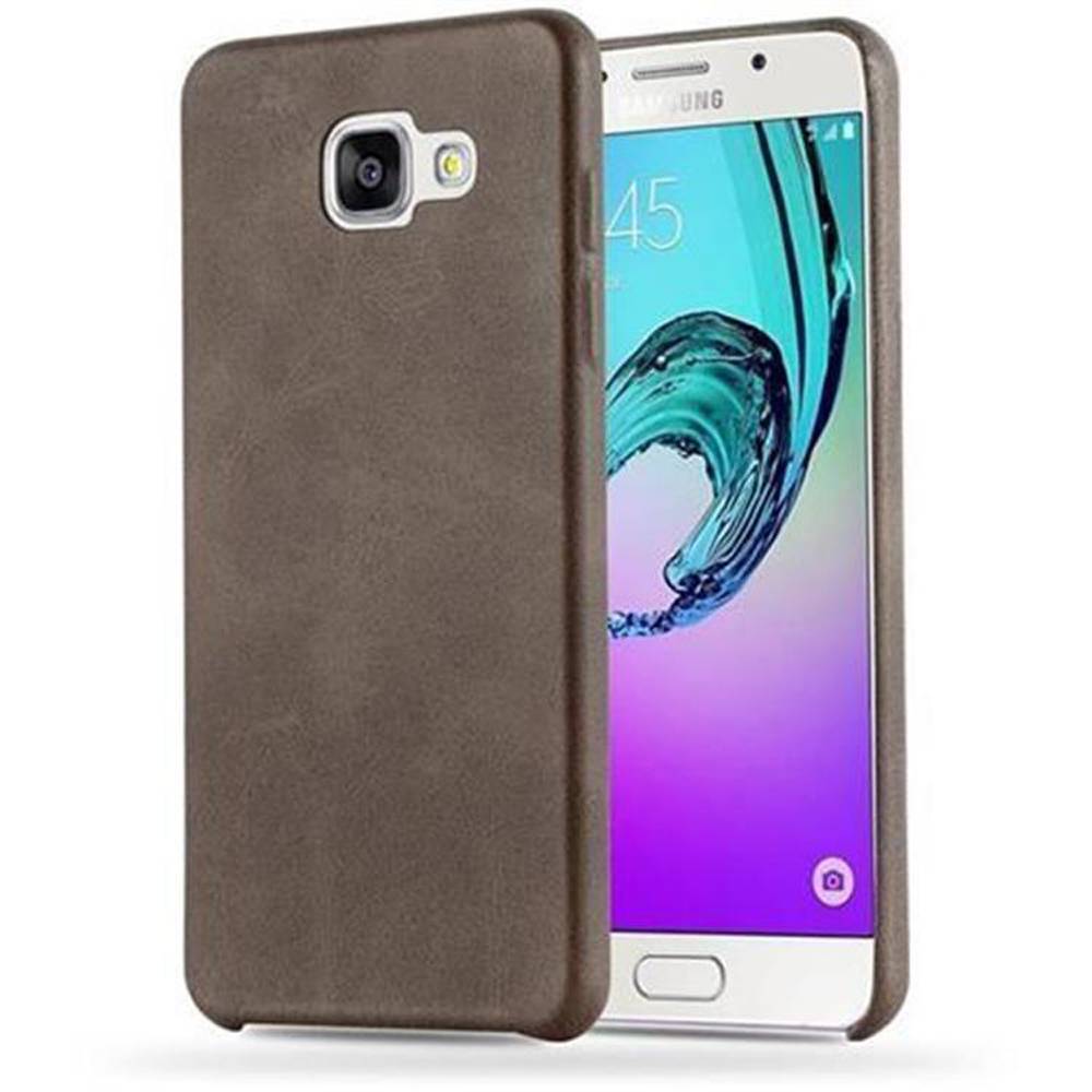 Cadorabo Schutzhülle für Samsung Galaxy A3 2015 Hülle in Braun Hard Case Handyhülle Kunstleder Etui