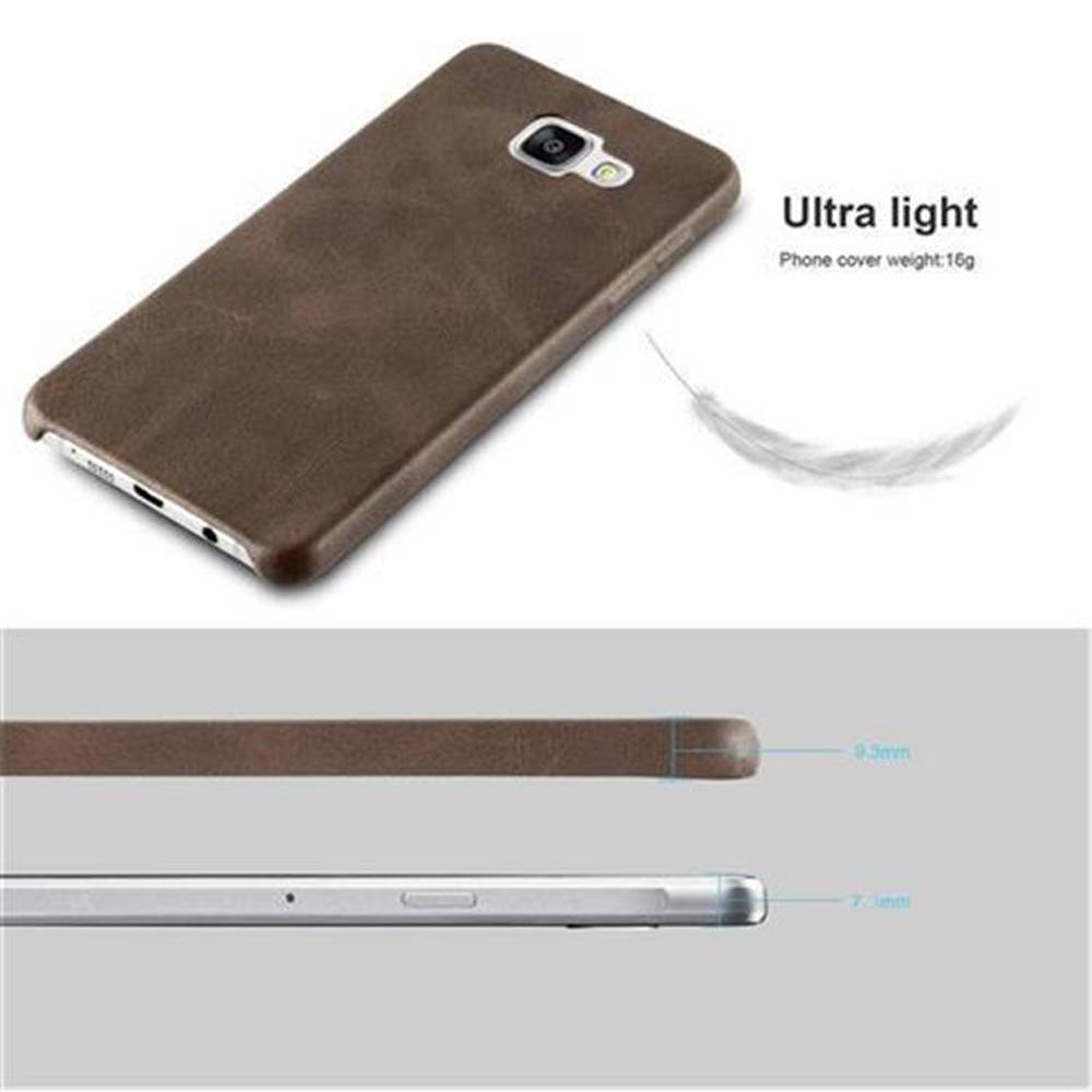 Cadorabo Schutzhülle für Samsung Galaxy A3 2015 Hülle in Braun Hard Case Handyhülle Kunstleder Etui