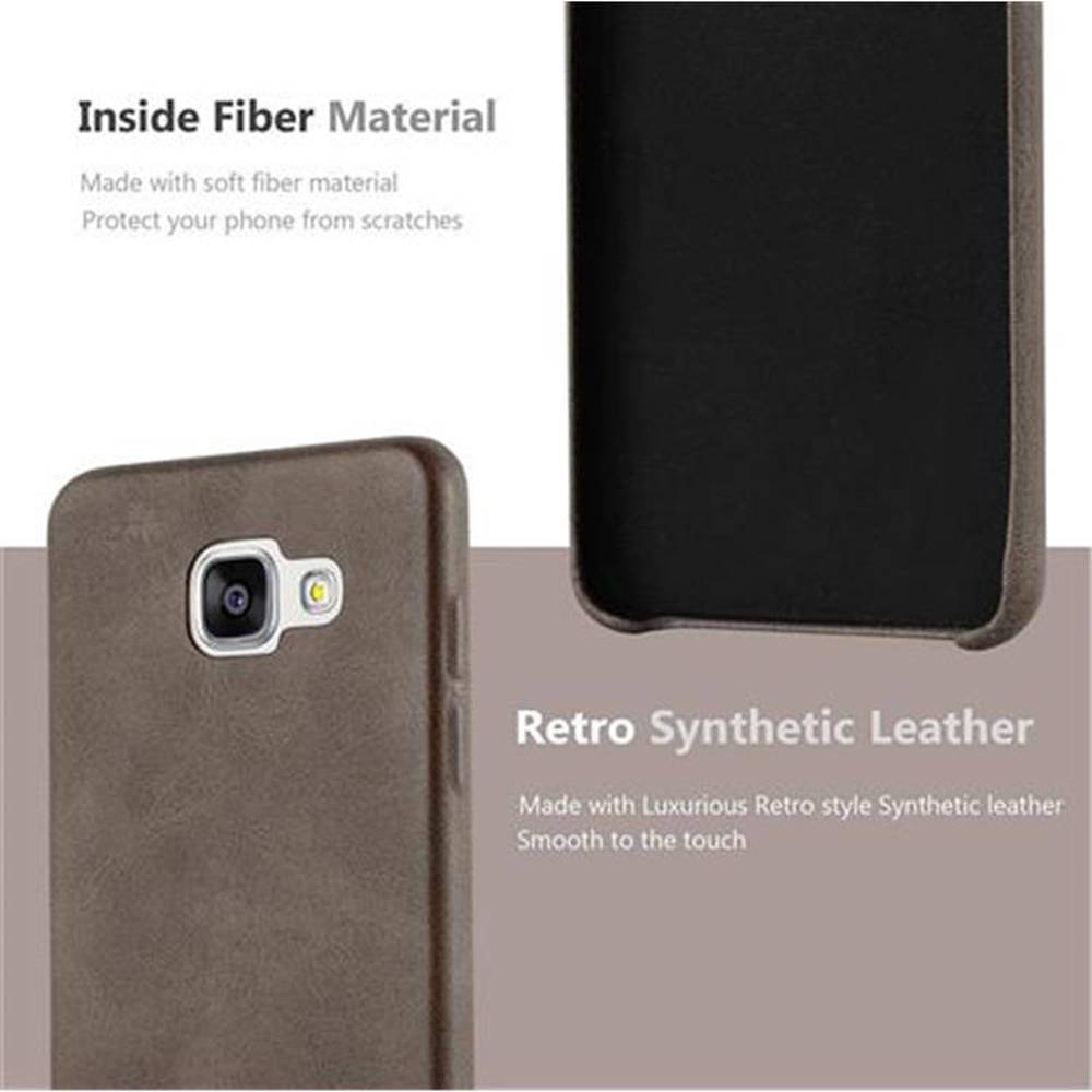 Cadorabo Schutzhülle für Samsung Galaxy A3 2015 Hülle in Braun Hard Case Handyhülle Kunstleder Etui