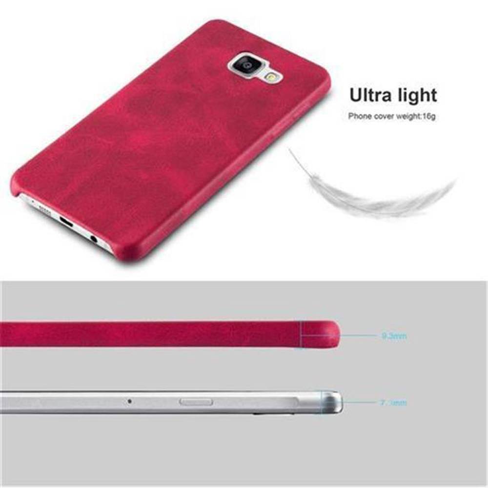 Cadorabo Schutzhülle für Samsung Galaxy A3 2015 Hülle in Rot Hard Case Handyhülle Kunstleder Etui