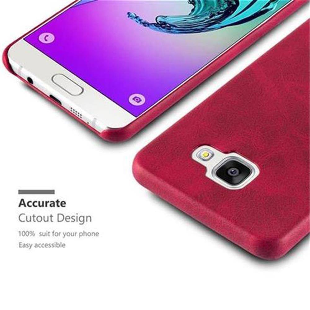Cadorabo Schutzhülle für Samsung Galaxy A3 2015 Hülle in Rot Hard Case Handyhülle Kunstleder Etui