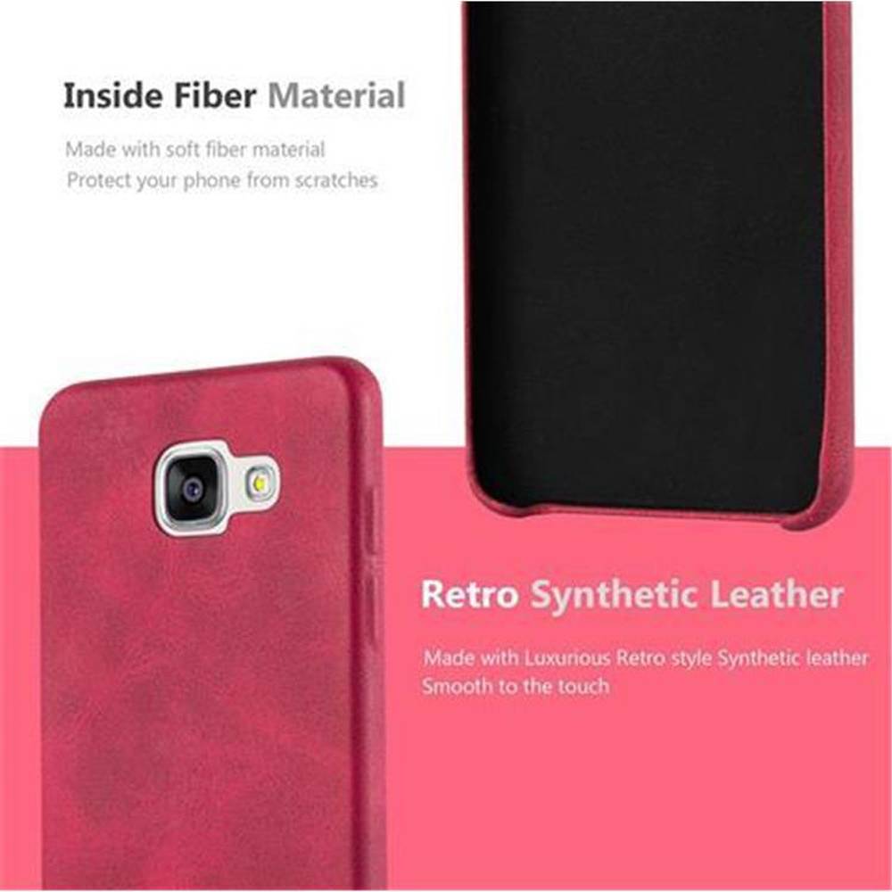 Cadorabo Schutzhülle für Samsung Galaxy A3 2015 Hülle in Rot Hard Case Handyhülle Kunstleder Etui