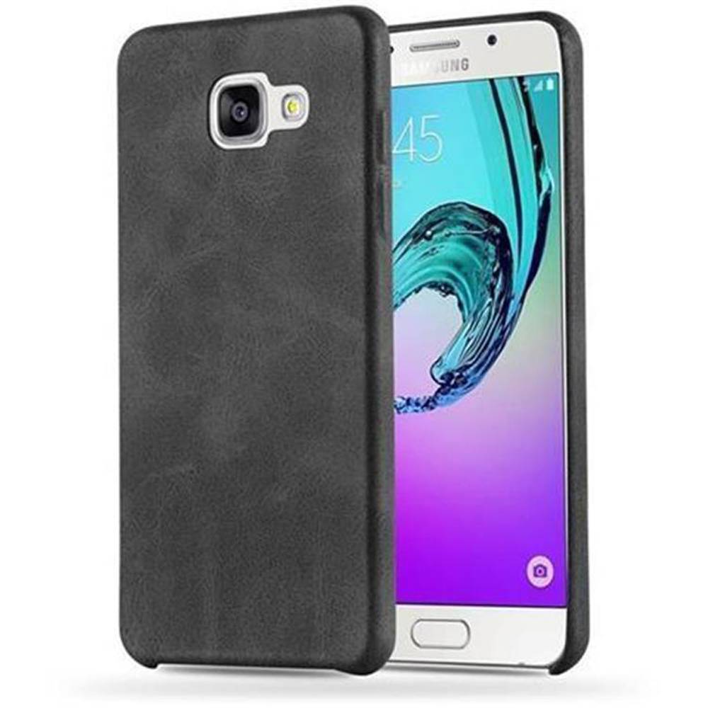 Cadorabo Schutzhülle für Samsung Galaxy A5 2015 Hülle in Schwarz Hard Case Handyhülle Kunstleder Etui