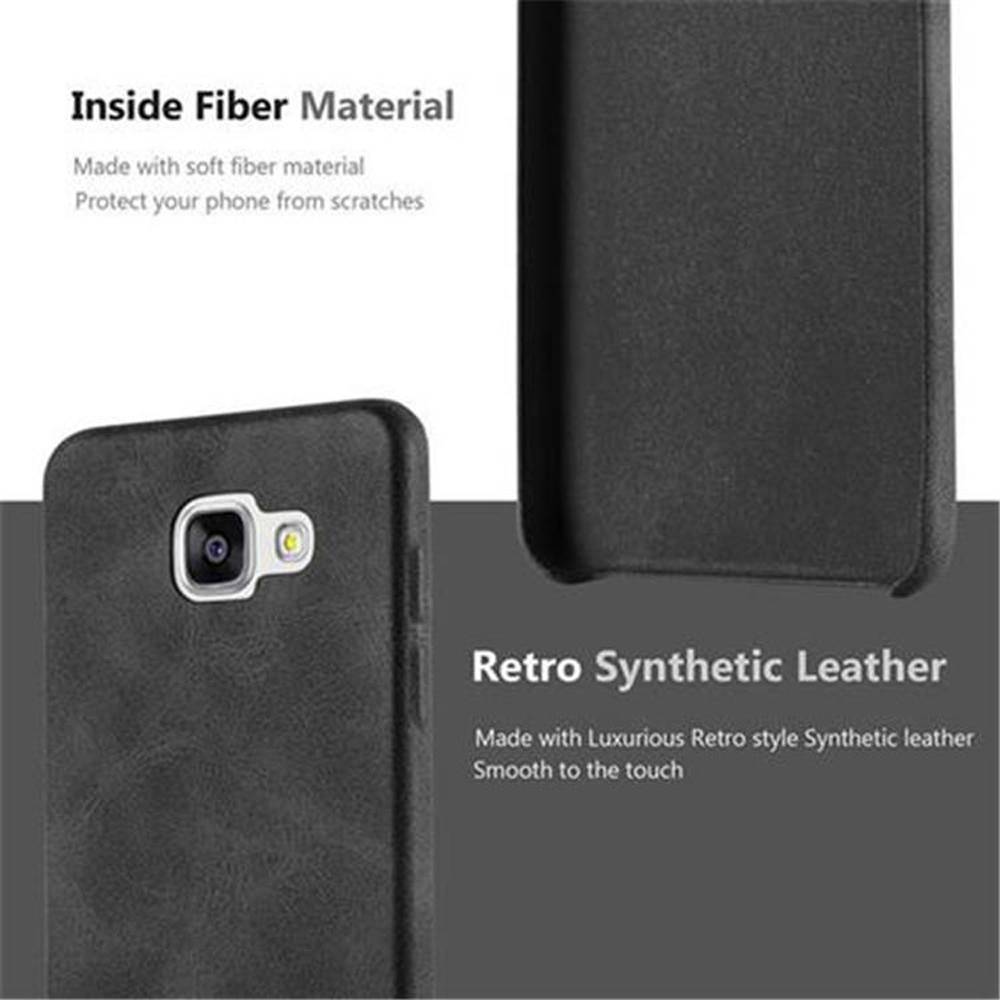 Cadorabo Schutzhülle für Samsung Galaxy A5 2015 Hülle in Schwarz Hard Case Handyhülle Kunstleder Etui