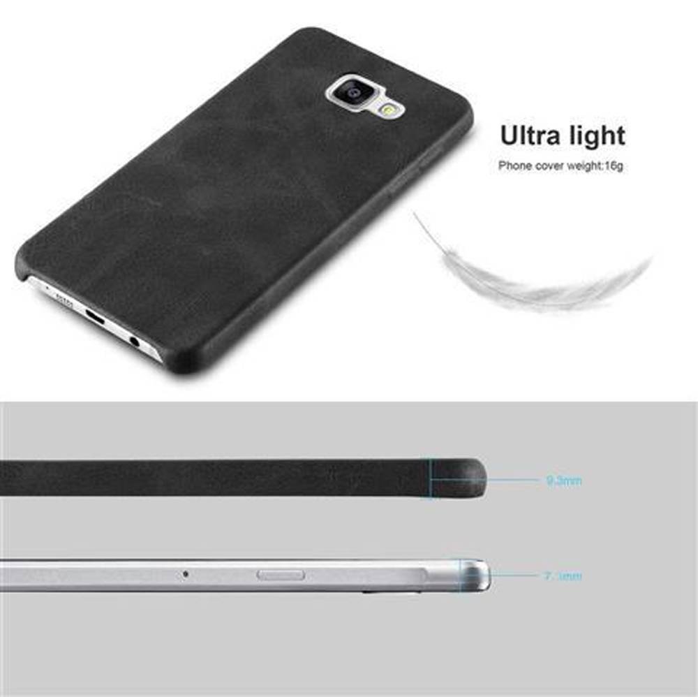 Cadorabo Schutzhülle für Samsung Galaxy A5 2015 Hülle in Schwarz Hard Case Handyhülle Kunstleder Etui