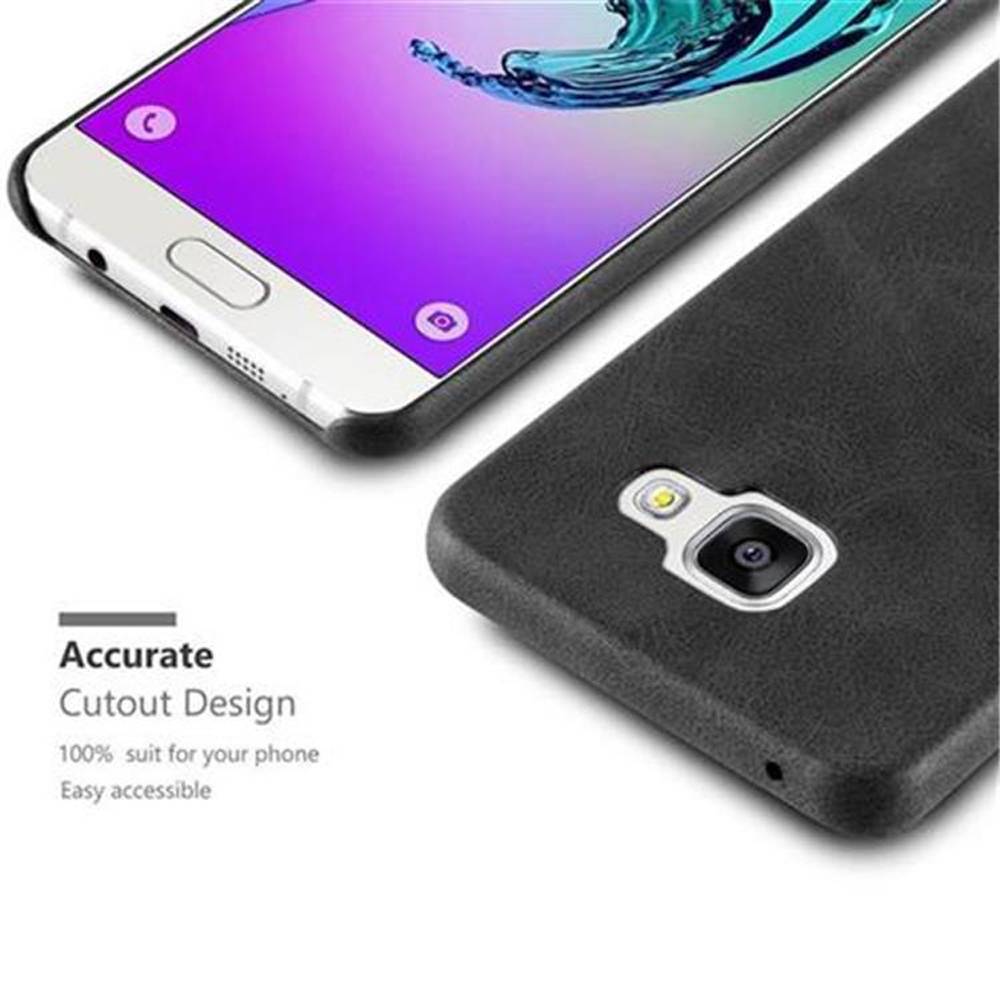 Cadorabo Schutzhülle für Samsung Galaxy A5 2015 Hülle in Schwarz Hard Case Handyhülle Kunstleder Etui