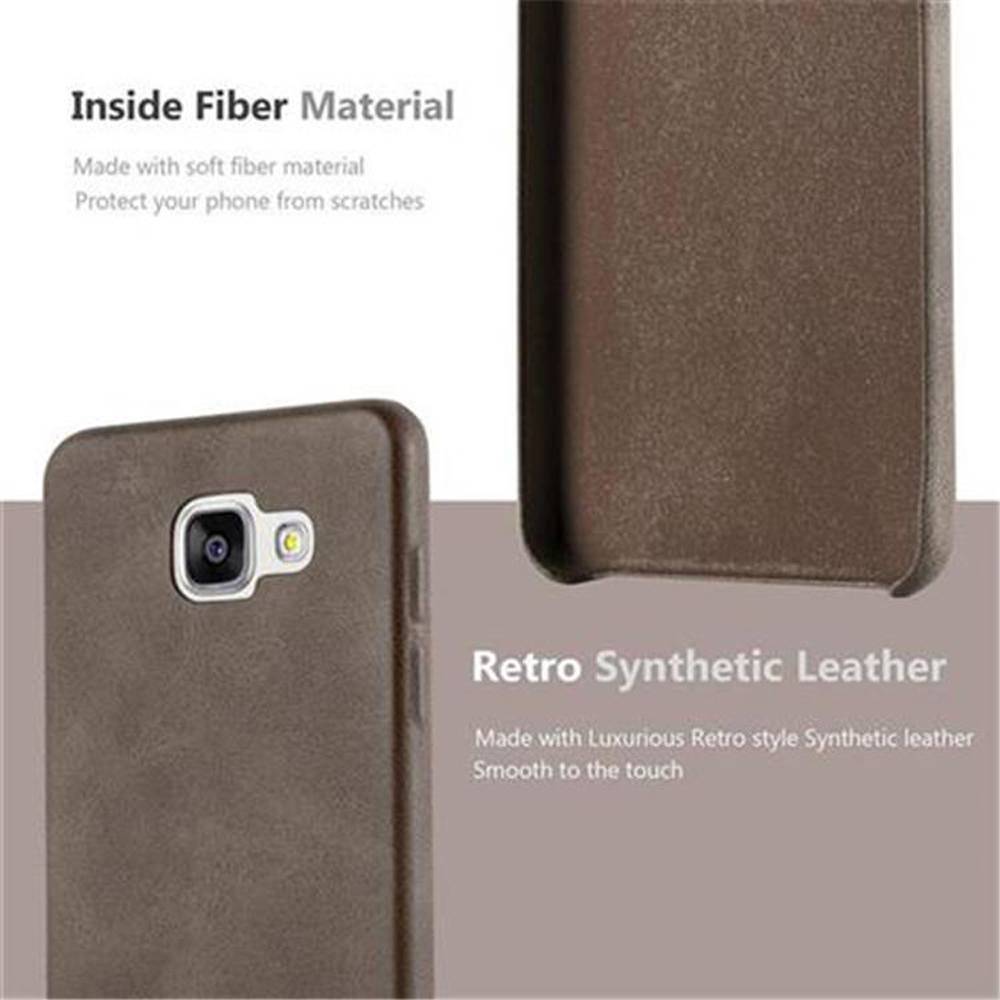 Cadorabo Schutzhülle für Samsung Galaxy A5 2015 Hülle in Braun Hard Case Handyhülle Kunstleder Etui
