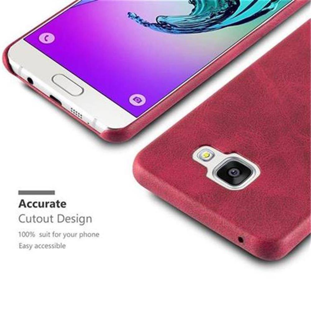Cadorabo Schutzhülle für Samsung Galaxy A5 2015 Hülle in Rot Hard Case Handyhülle Kunstleder Etui