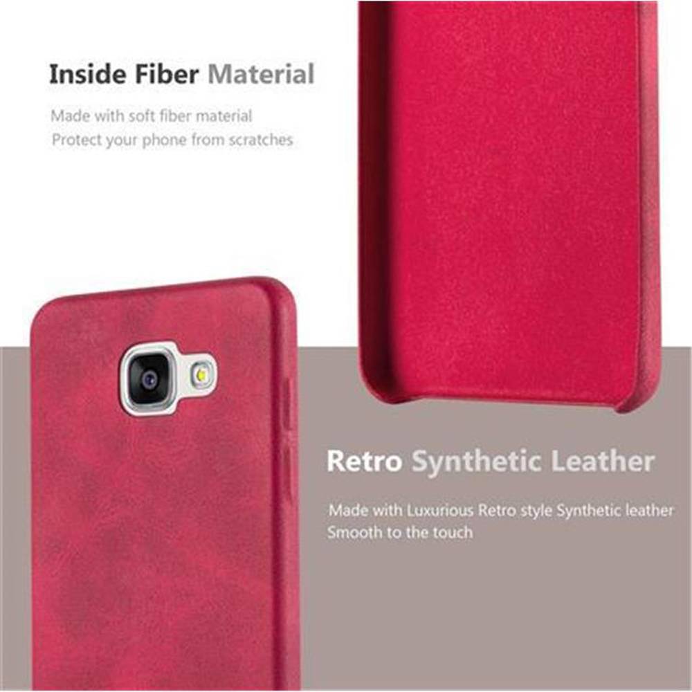 Cadorabo Schutzhülle für Samsung Galaxy A5 2015 Hülle in Rot Hard Case Handyhülle Kunstleder Etui