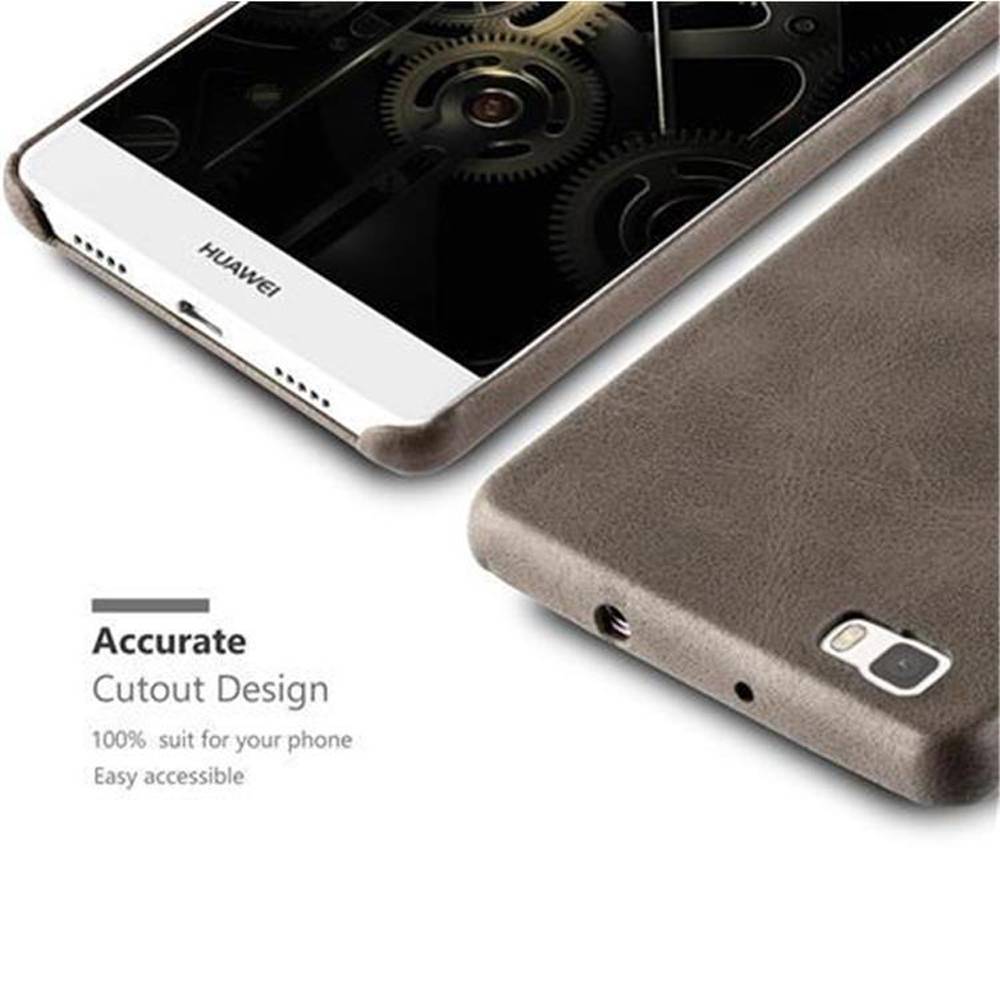 Cadorabo Schutzhülle für Huawei P8 LITE 2015 Hülle in Braun Hard Case Handyhülle Kunstleder Etui