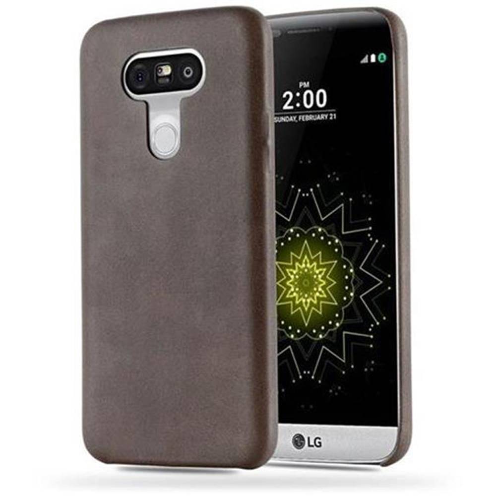 Cadorabo Schutzhülle für LG G5 Hülle in Braun Hard Case Handyhülle Kunstleder Etui