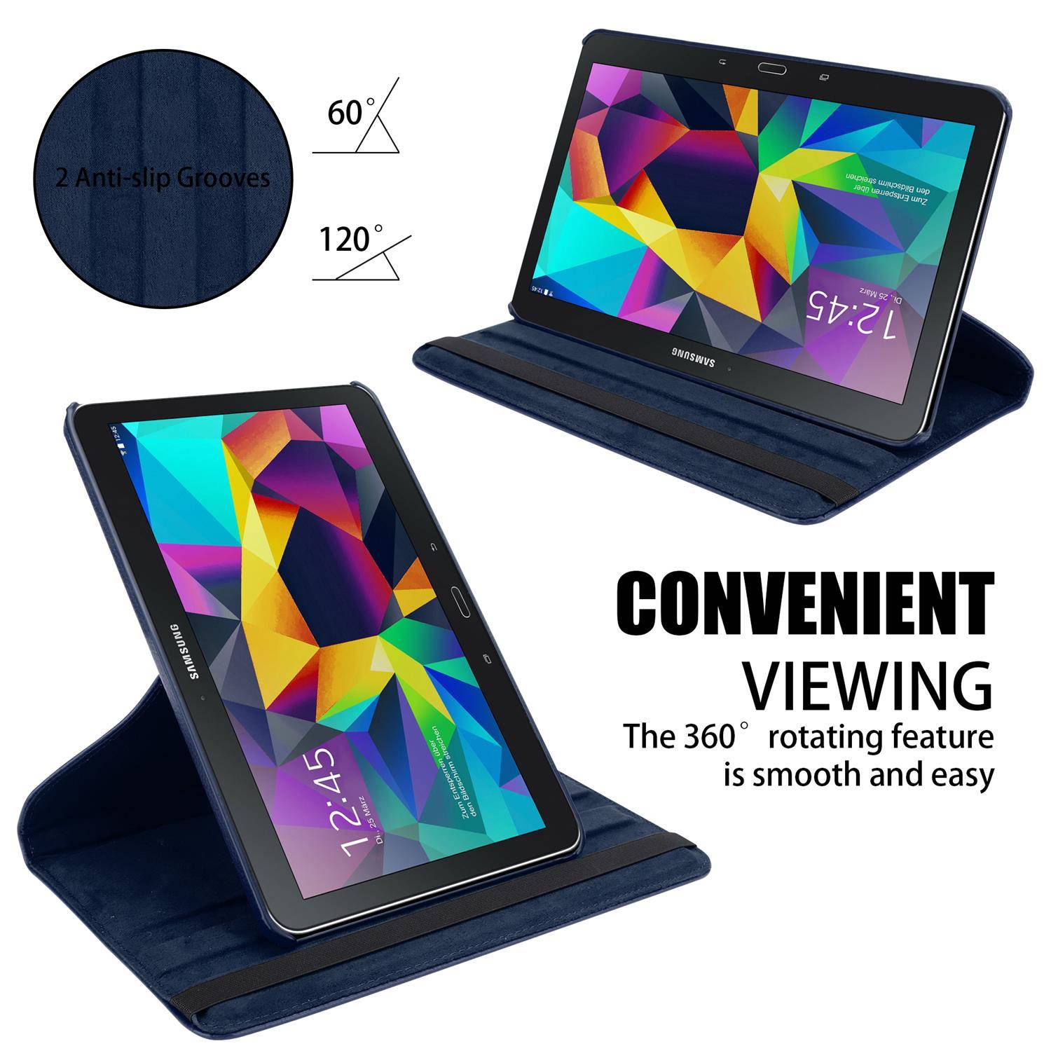 Cadorabo Hülle für Samsung Galaxy Tab 4 10.1 Zoll Tablet Schutz Hülle in Blau Schutzhülle Etui Case Tasche Cover
