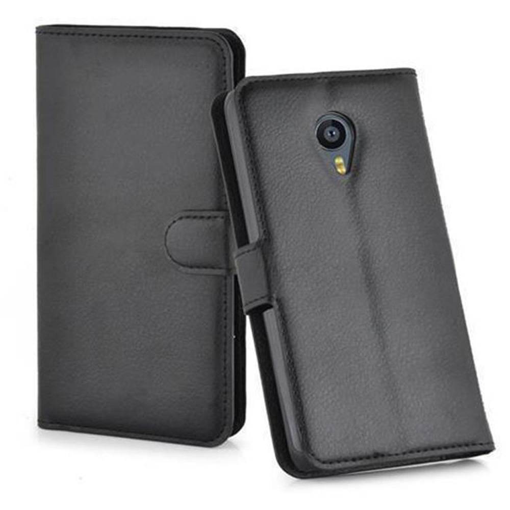 Cadorabo Hülle für MEIZU MX4 PRO Schutz Hülle in Schwarz Handyhülle Etui Case Cover Magnetverschluss