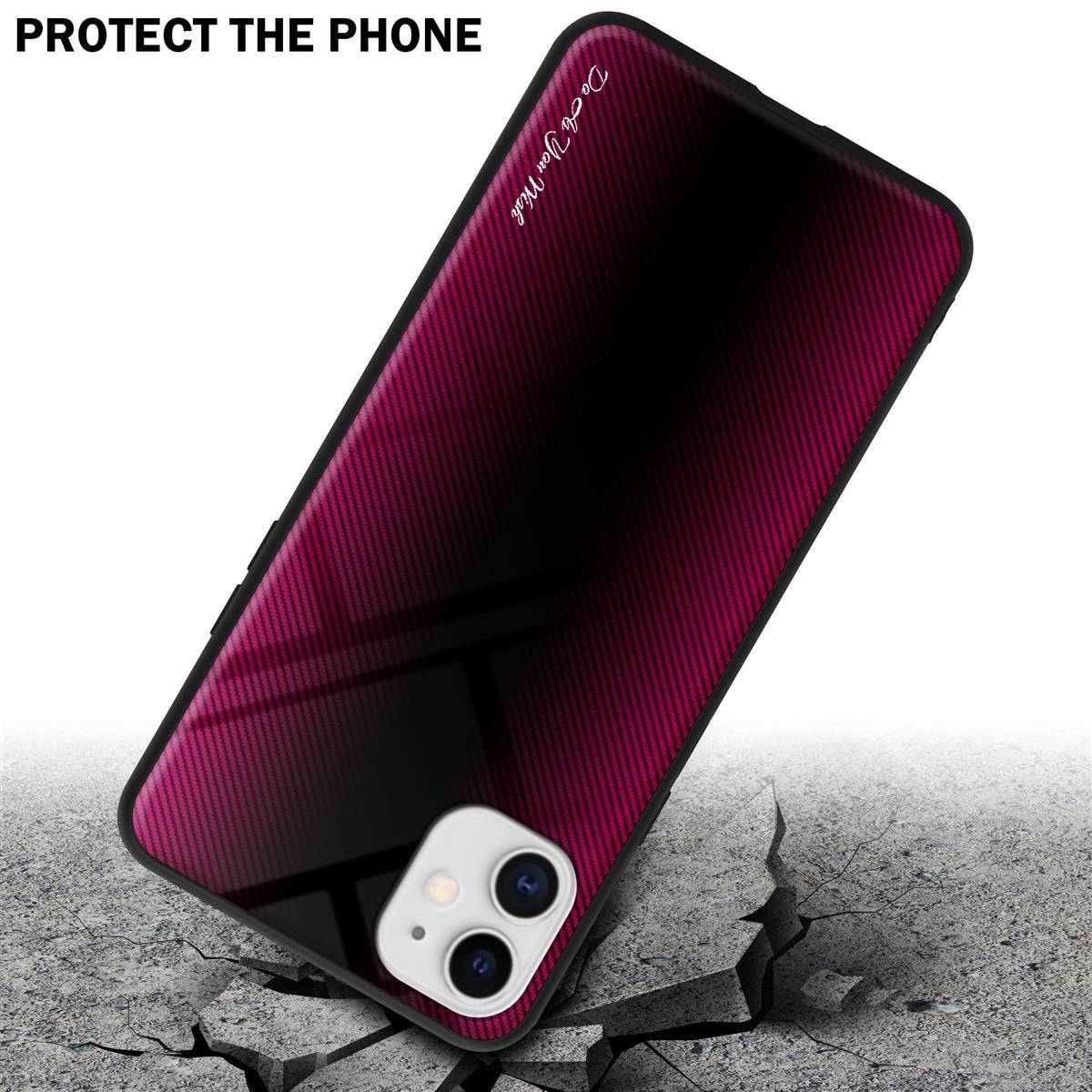 Cadorabo Hülle für Apple iPhone 11 Schutz Hülle in Pink Handyhülle TPU Etui Cover Case Tempered Glas