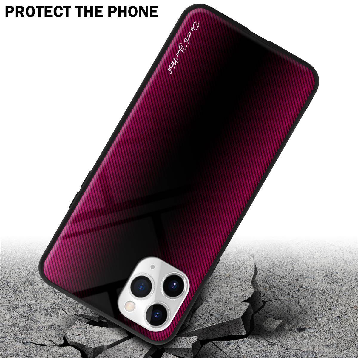 Cadorabo Hülle für Apple iPhone 11 PRO Schutz Hülle in Pink Handyhülle TPU Etui Cover Case Tempered Glas