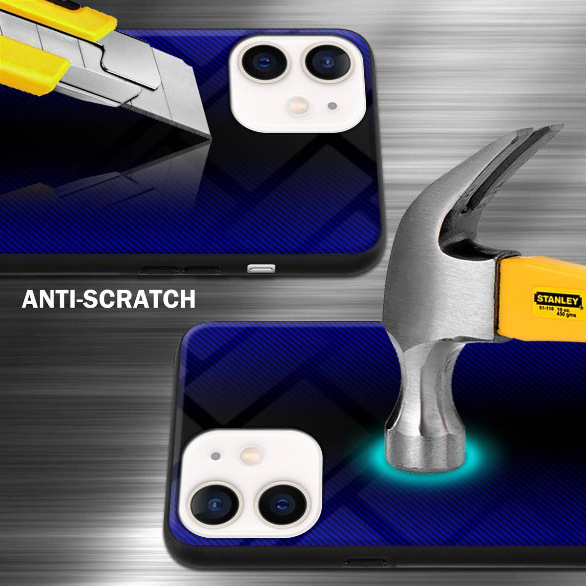 Cadorabo Hülle für Apple iPhone 12 MINI Schutz Hülle in Lila Handyhülle TPU Etui Cover Case Tempered Glas