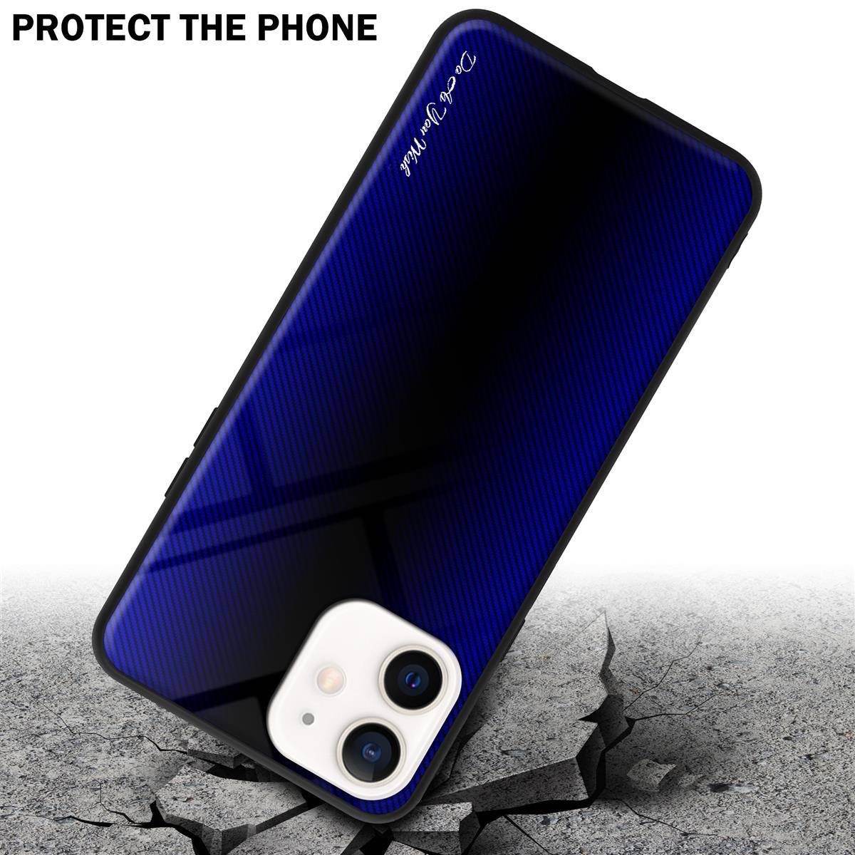 Cadorabo Hülle für Apple iPhone 12 MINI Schutz Hülle in Lila Handyhülle TPU Etui Cover Case Tempered Glas